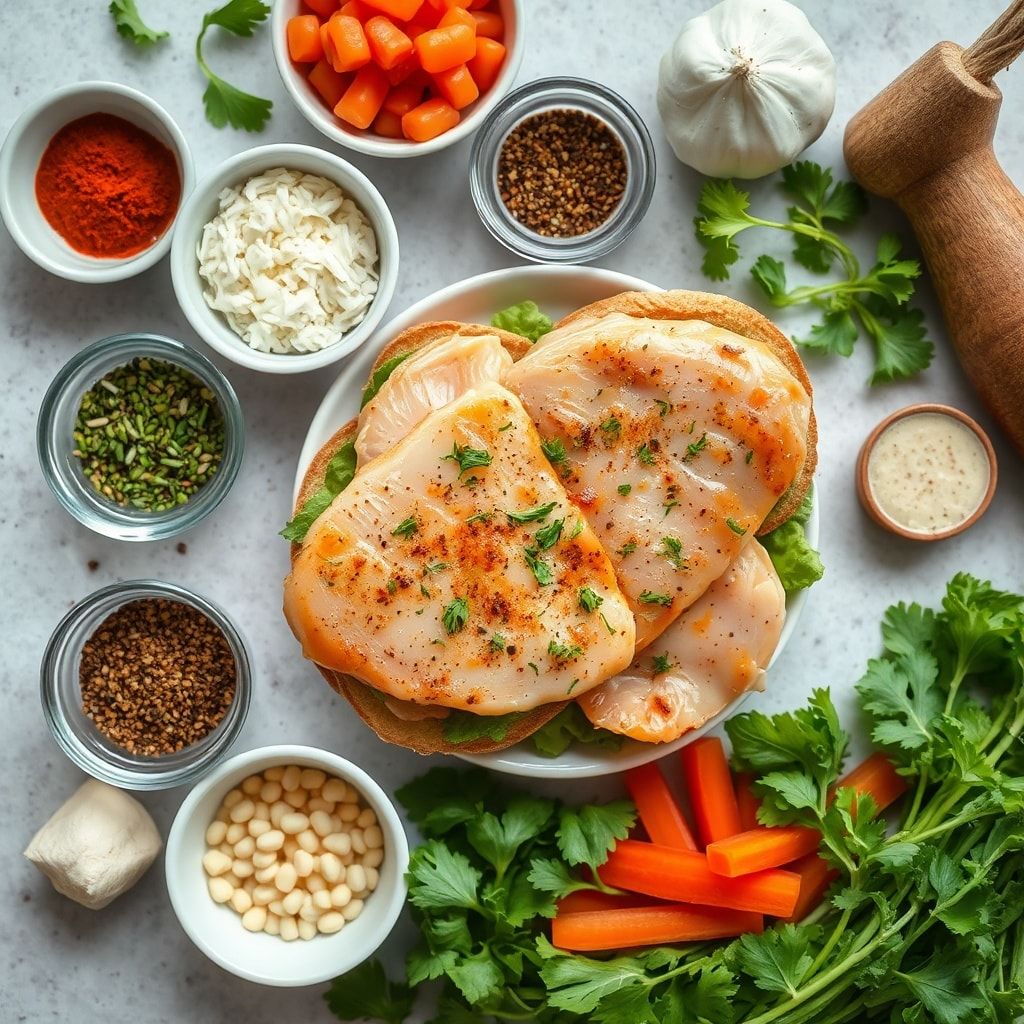 Ingredients for Crispy Chicken Caesar Sandwich Recipe for Easy Dinner (30-Minute Family Favorite)