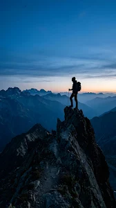 Epic Mountain Peak with Celestial Portal Sky