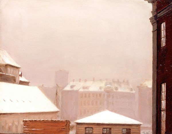 Copenhagen Roofs Under the Snow 19th century