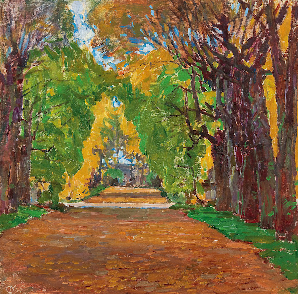 Motiv aus dem Schloßpark in Jevisovice c 1930