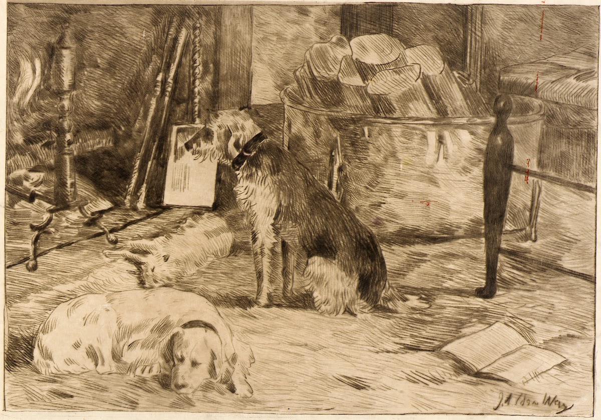 Dogs on the Hearth no 1 1887