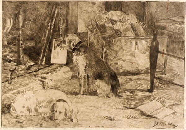 Dogs on the Hearth no 1 1887