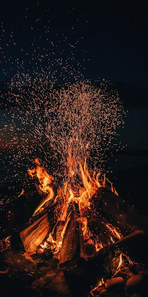 Bonfire, Campfire, Camping, Heat, Fire 4K iPhone Wallpaper Background