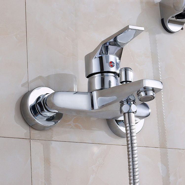 Shower mixing valve, three-part