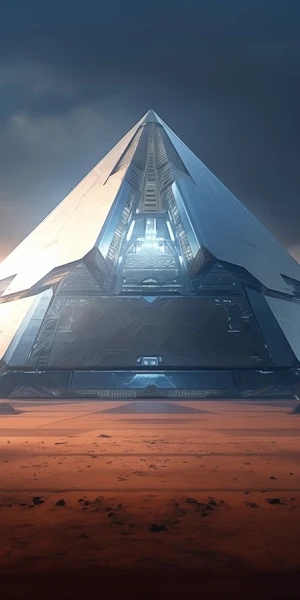 Ai Art, Illustration, Science Fiction, Pyramid, Sunlight 5K Wallpaper Background