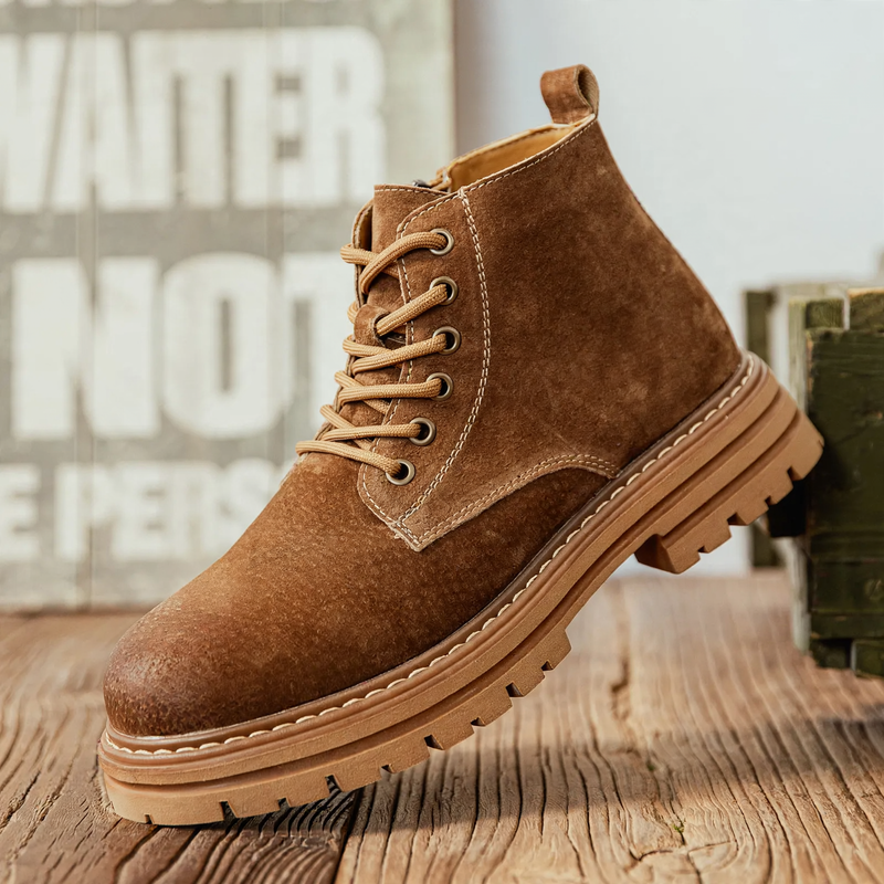 Men's Zip-Up Boots, Pig Leather, Lined