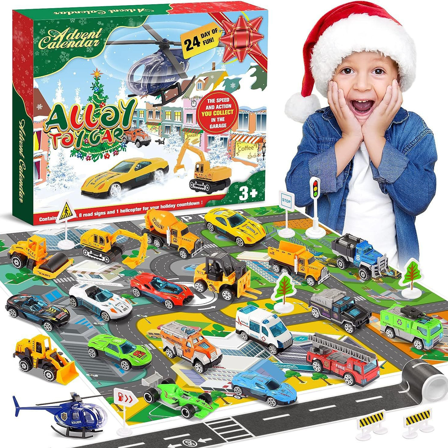 Christmas Advent Calendar with Toy Vehicles