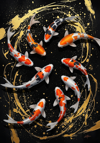 Golden Splatter Koi Pond