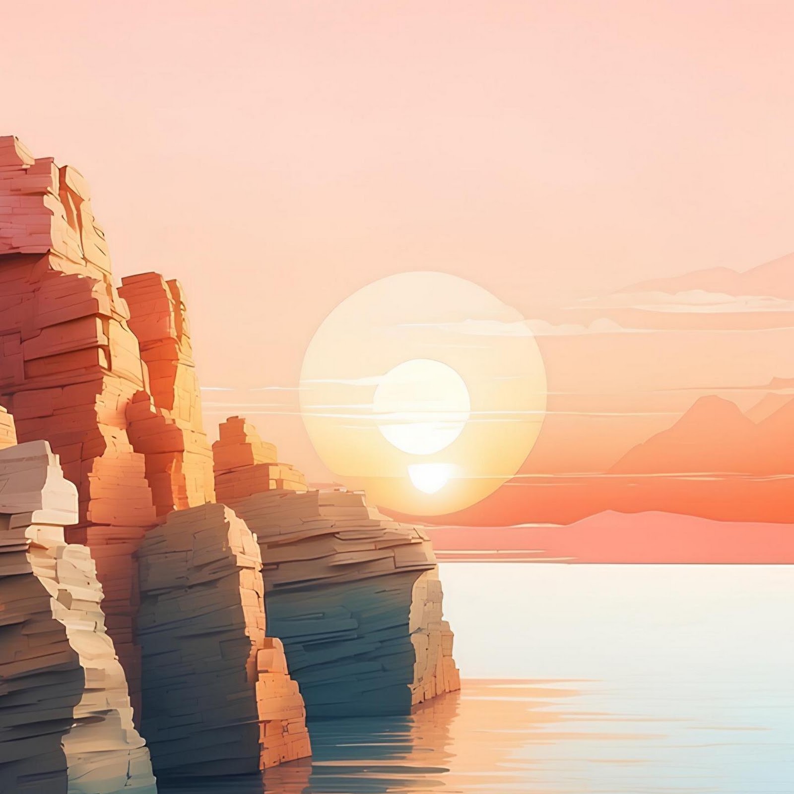 Download Serene Sunset Cliff Coastline 2K iPhone