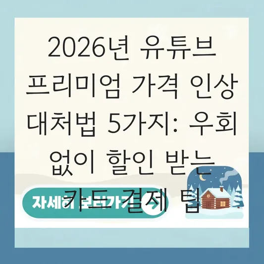유튜브 프리미엄 가격 인상 대처법 우회 없이 할인 받는 카드 결제 팁 대표 이미지