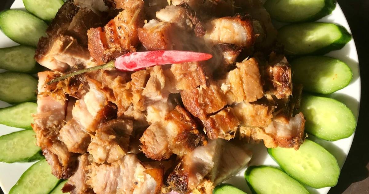 Ba chỉ chiên sả ớt