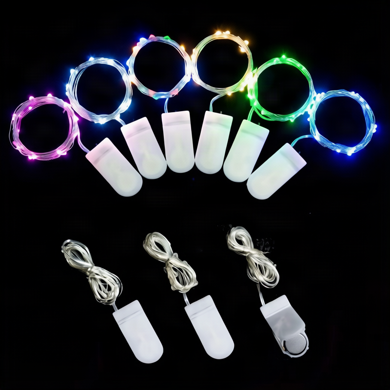 LED-Lichterkette mit Knopfzellenbatterie, 1–3 m