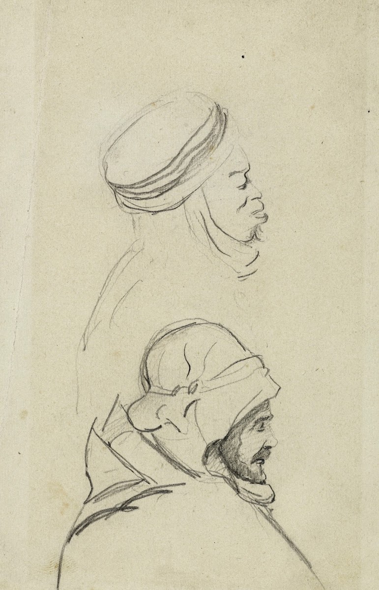 Deux têtes darabes de profil vers la droite 1896