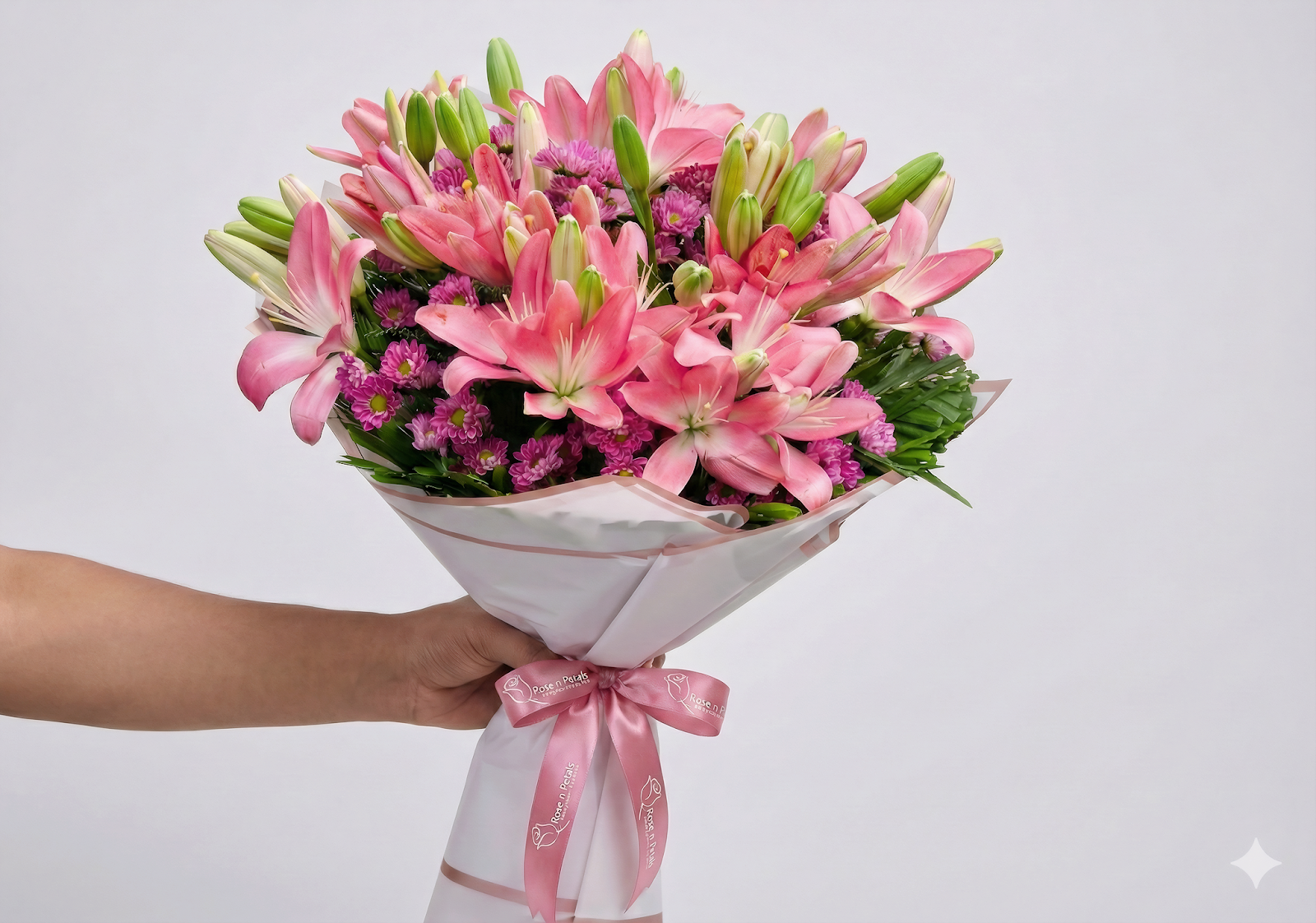 Pink Lily & Chrysanthemum Bouquet