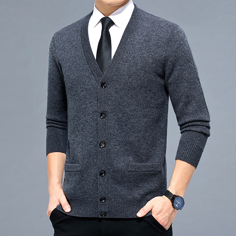 Striped V-neck Cardigan for Men