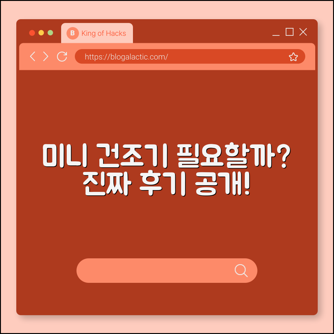 미니 건조기, 정말 필요할까요?