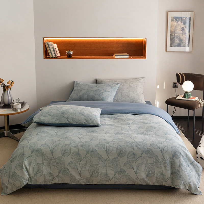 Cotton bedding set, 3-layer, Jacquard, washed cotton