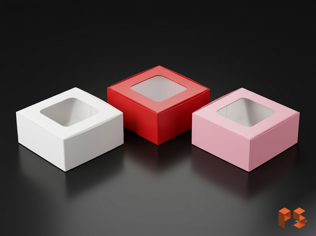 Caja para Cookies con visor Color 10x10x5 cm