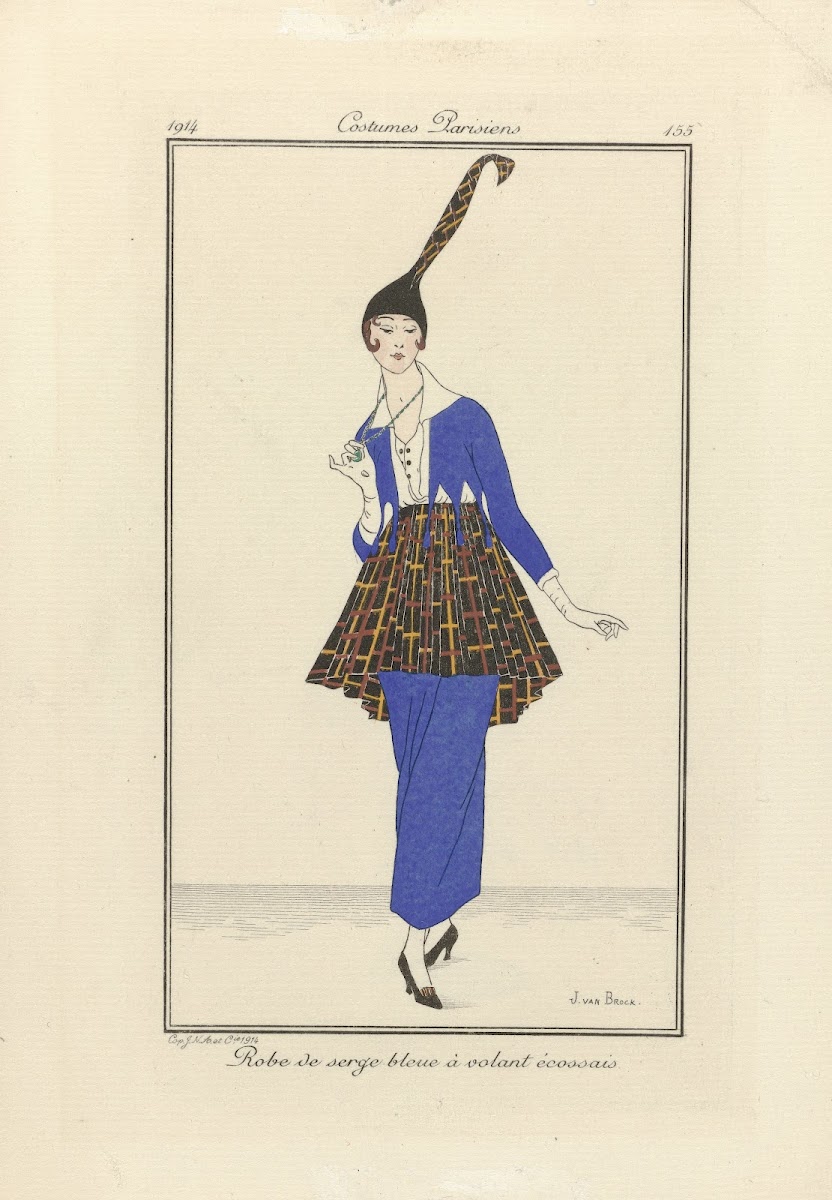 Robe de serge bleu 1914