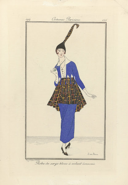 Robe de serge bleu 1914