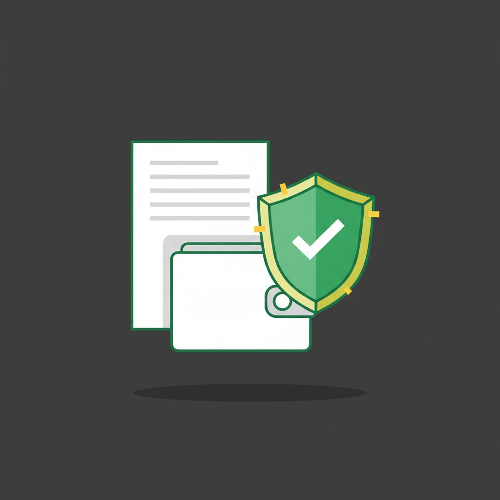 Minimalist 2D vector of layered safeguards showing a hardware wallet a blank plan document and a shield symbolizing custody and regulation for crypto market today