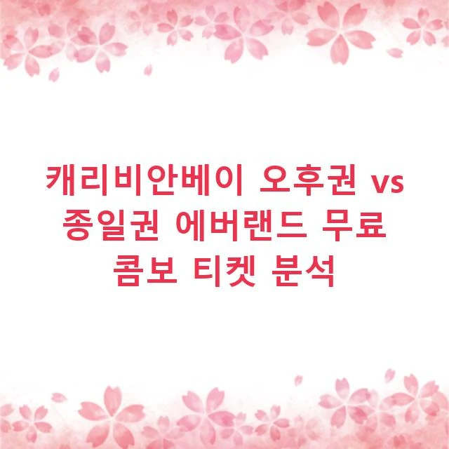 캐리비안베이 오후권 vs 종일권 에버랜드 무료 콤보 티켓 분석