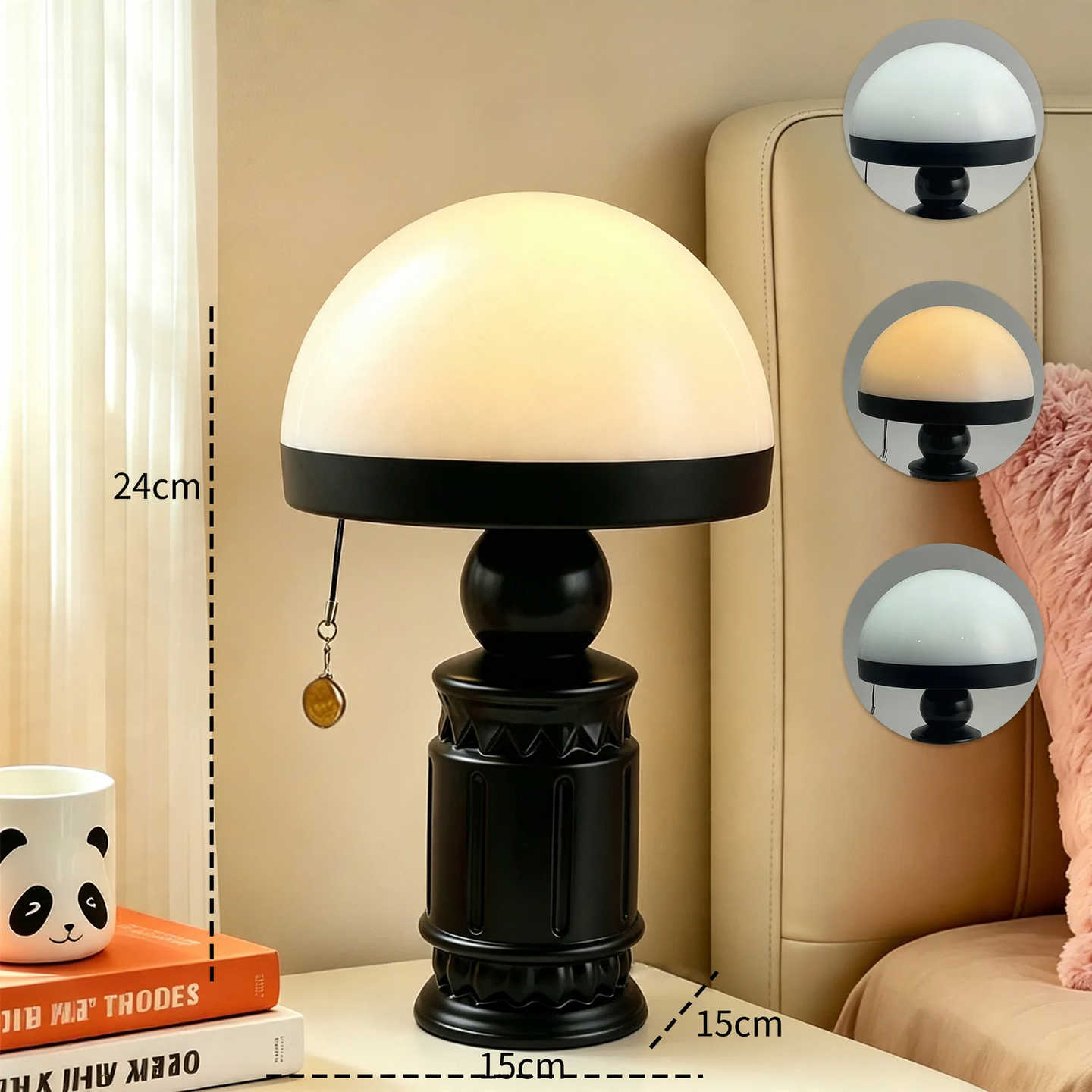 Vintage Column Lamp with Relief Pattern