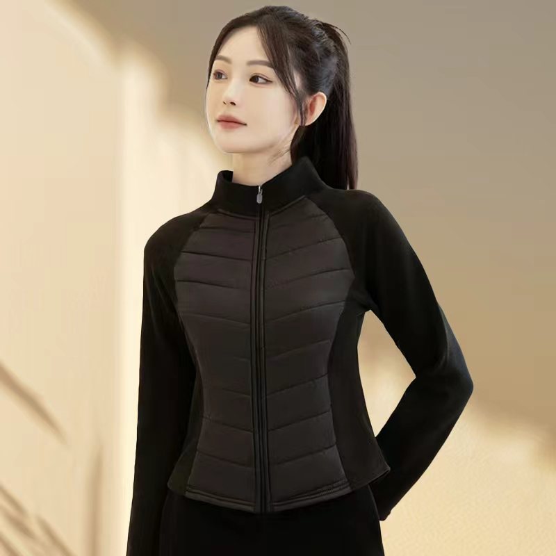 Women's puffer jacket with stand-up collar and graphene lining