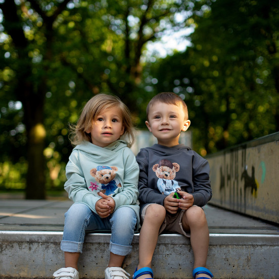 Children's hoodie Cebababy Fluffy Puffy (6/12m) Steve graphite