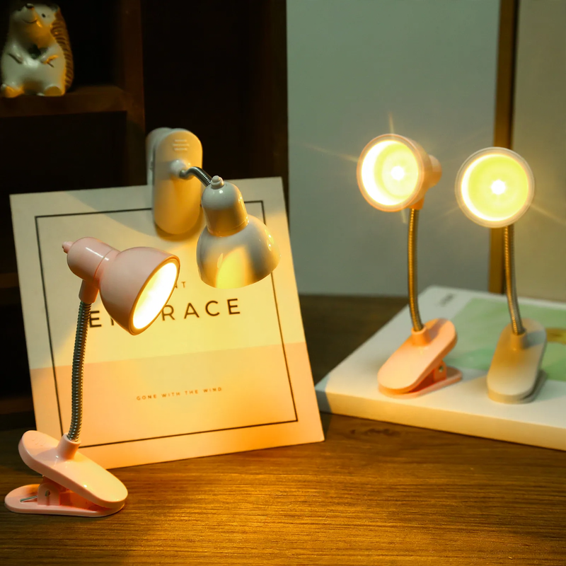 Mini LED clip lamp, eye-friendly, flexible neck
