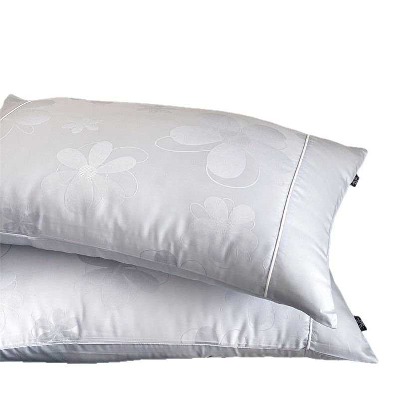 Cotton Pillowcase with Jacquard Embroidery