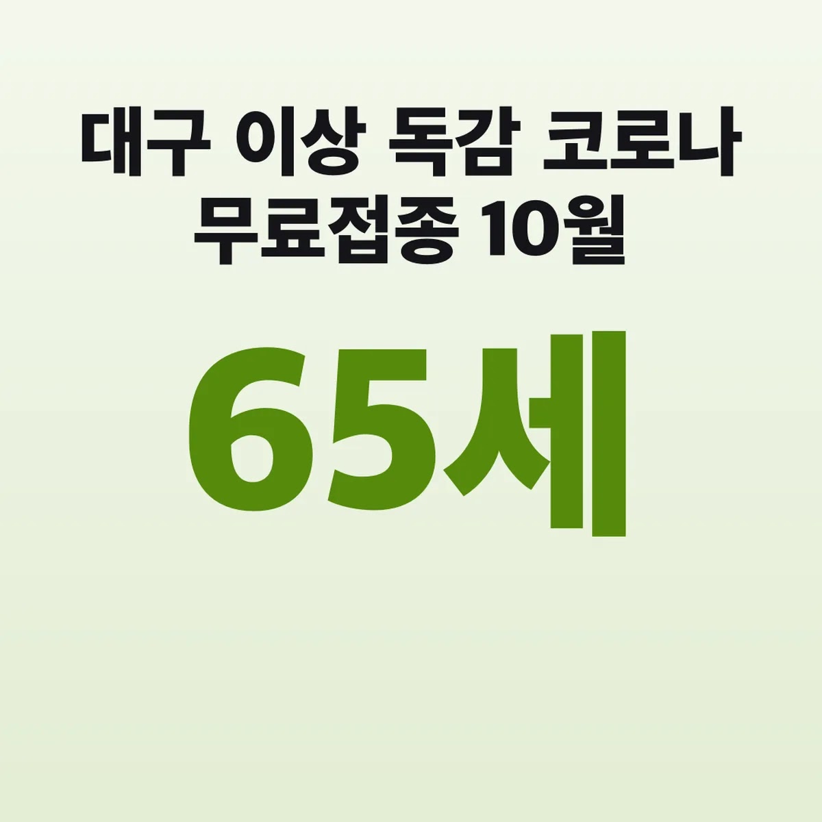 대구 65세 이상 독감 코로나 무료접종 10월 15일부터