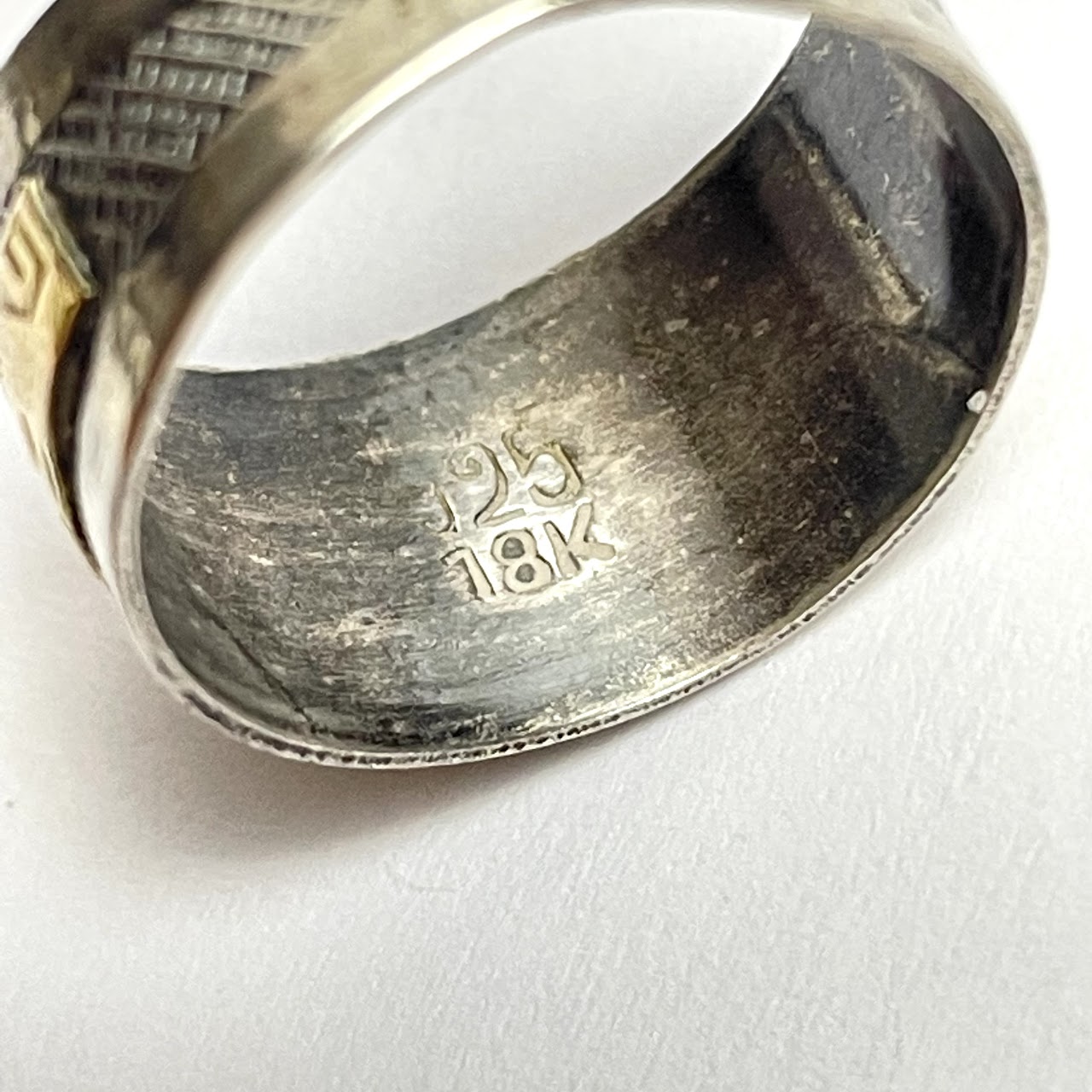 Sterling Silver & 18K Gold Llama Pueblo Ring