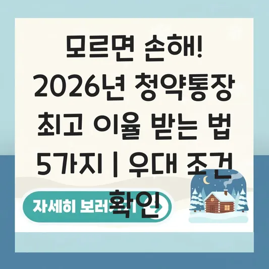 청약통장 금리 우대 조건 만족하여 최고 이율 받는 방법 및 대상자 확인 대표 이미지
