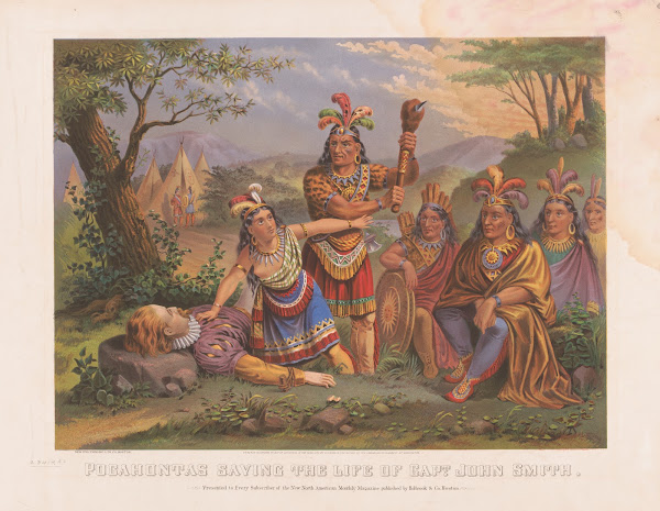 Pocahontas saving the life of Capt John Smith 1870