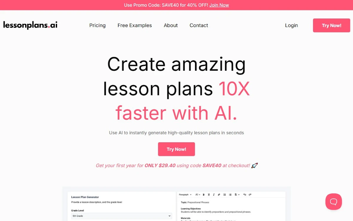 Captura de LessonPlans.ai