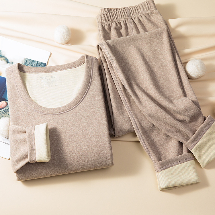 Thermal underwear set, brushed on both sides, for men and women