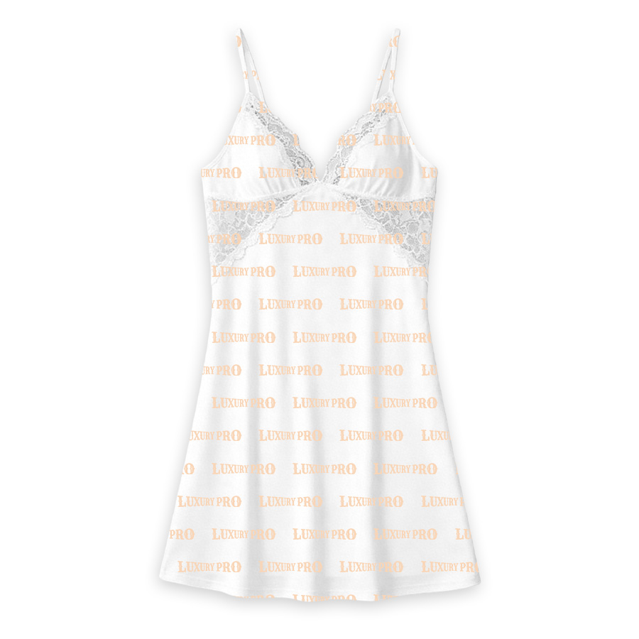 AOP Spaghetti Strap Lace Dress