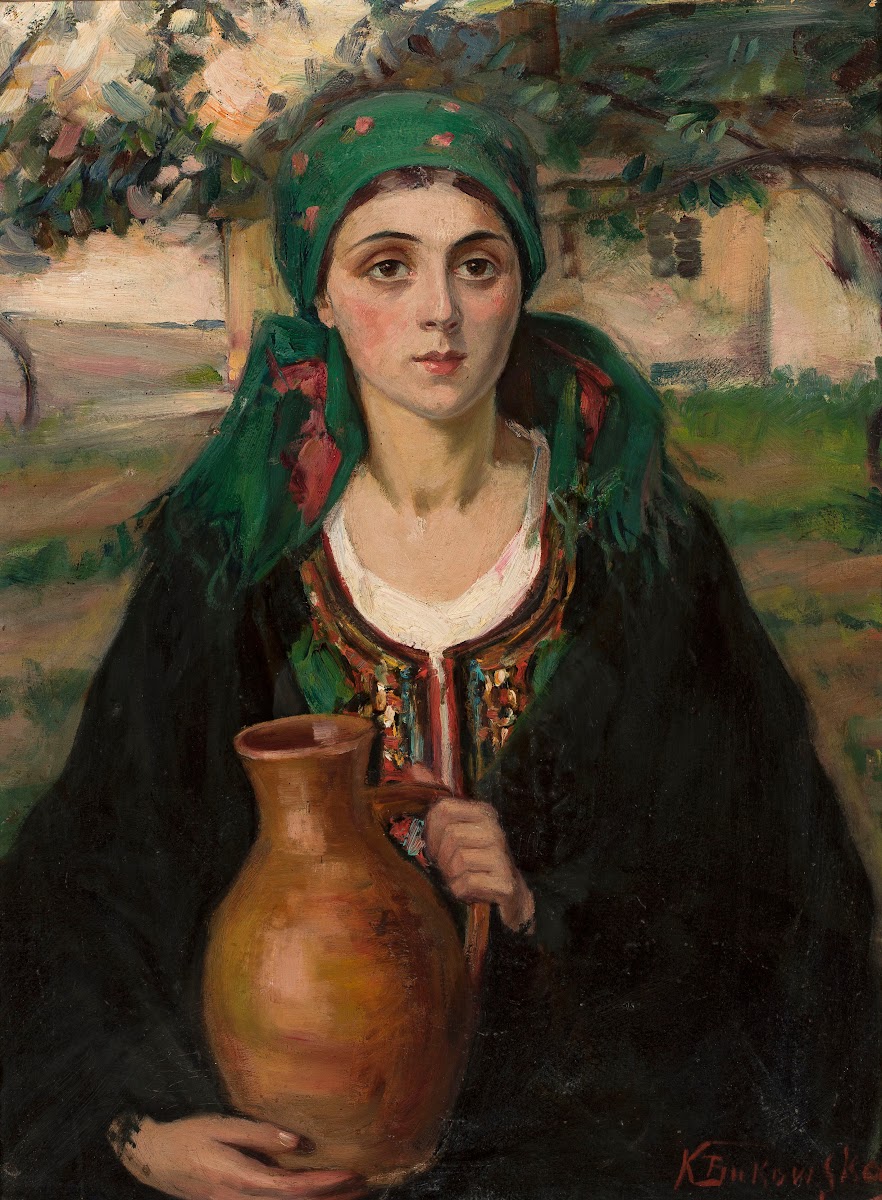 Village girl with a jug 1910