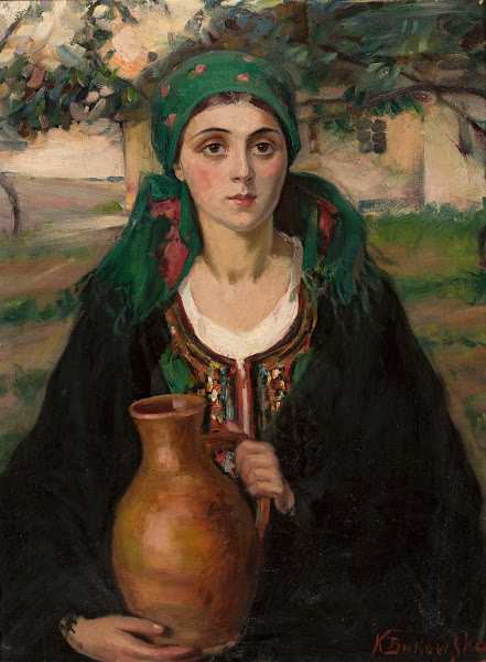 Village girl with a jug 1910