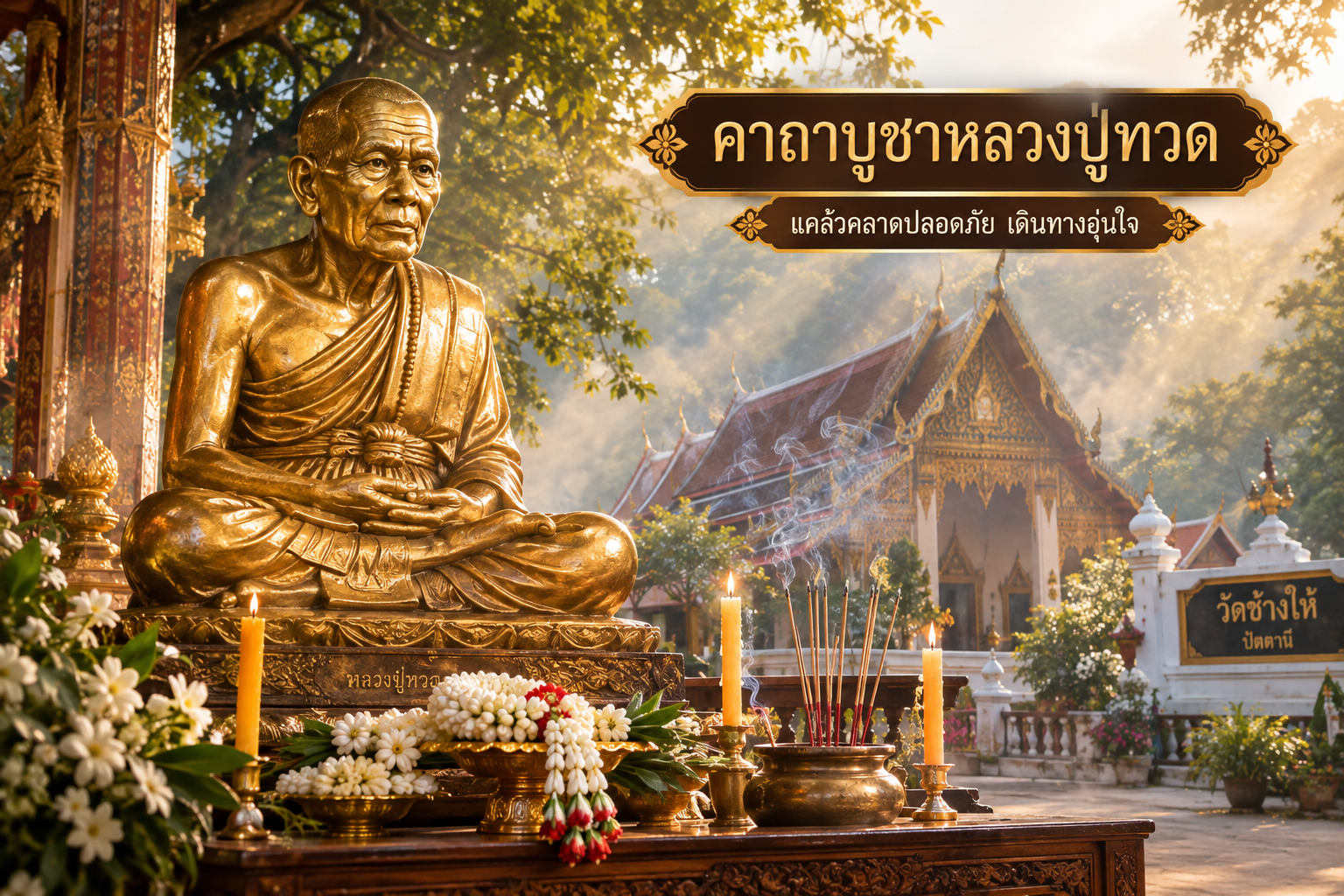 คาถาบูชาหลวงปู่ทวด วัดช้างให้ แคล้วคลาดปลอดภัย สวดก่อนเดินทางเสริมมงคลชีวิต