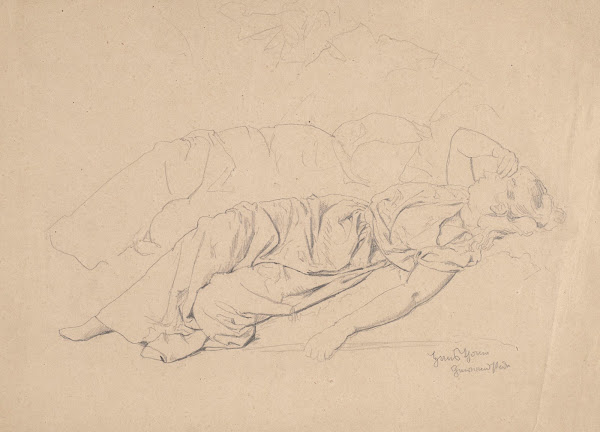 Study of a Reclining Woman Covering Her Eyes with Her Right Hand 1878