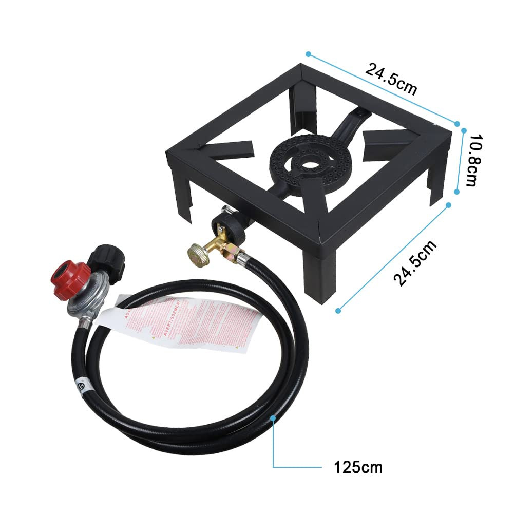 Gas stove with frame, propane burner