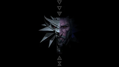 Video Games, The Witcher 3: Wild Hunt, Simple Background, Minimalism, Black Background 5K Wallpaper Background