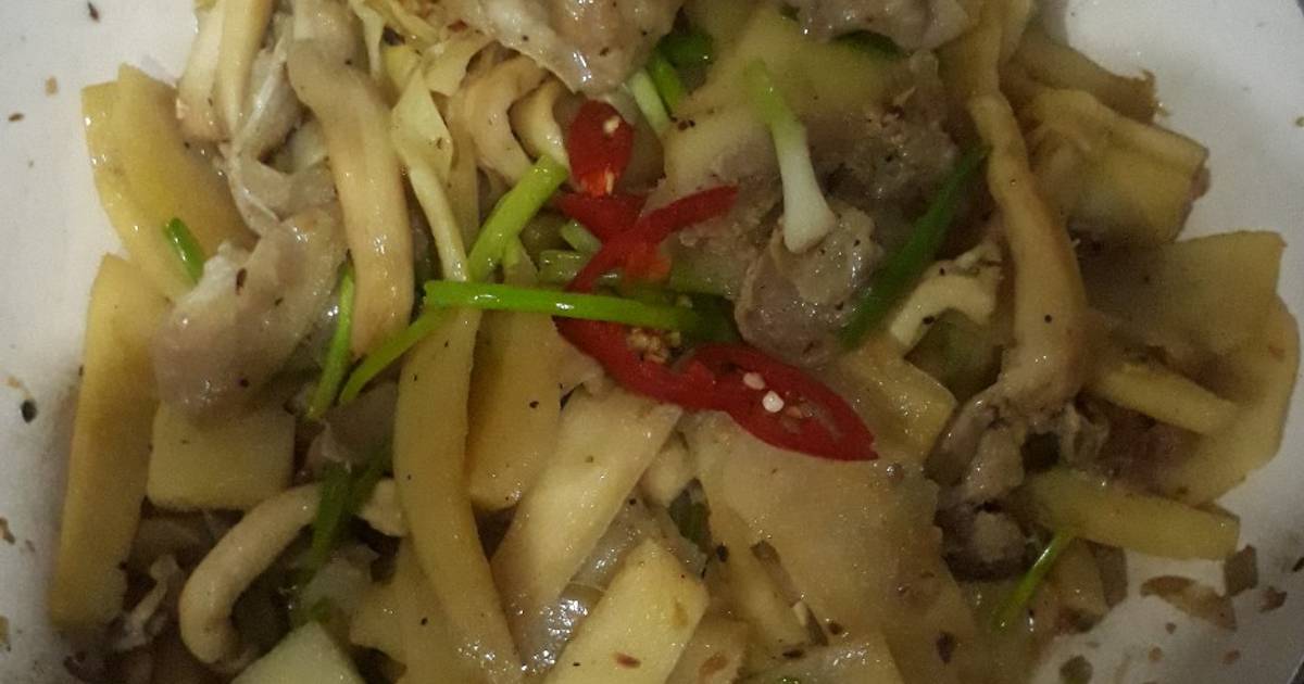 Măng xào thịt nấm 🍄