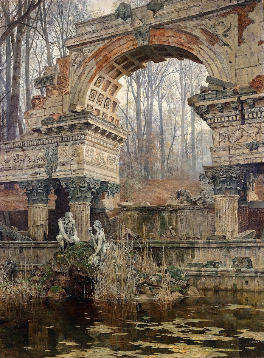 The Roman ruin in Schönbrunn 1892