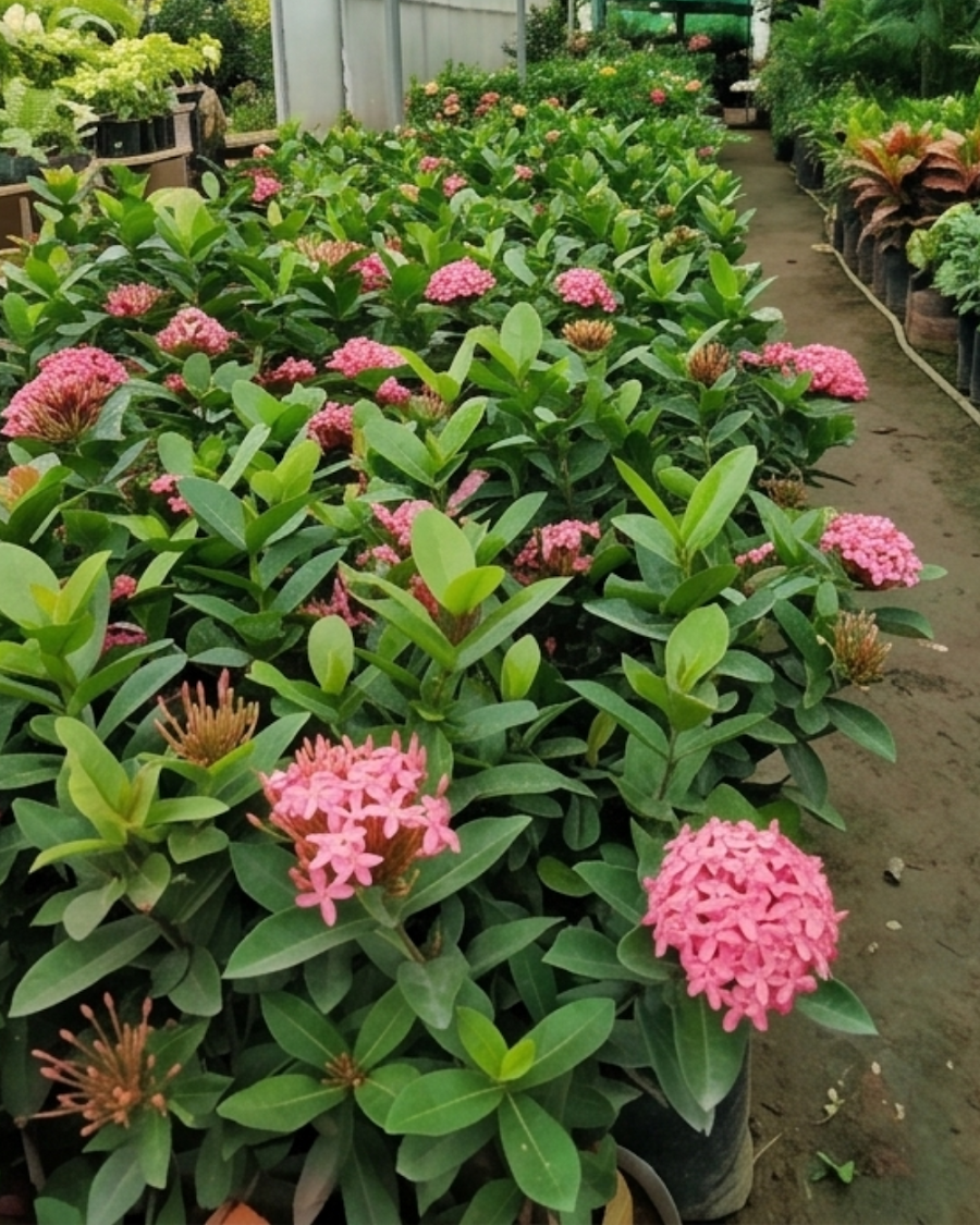 Ixora Pink Plant — view 3