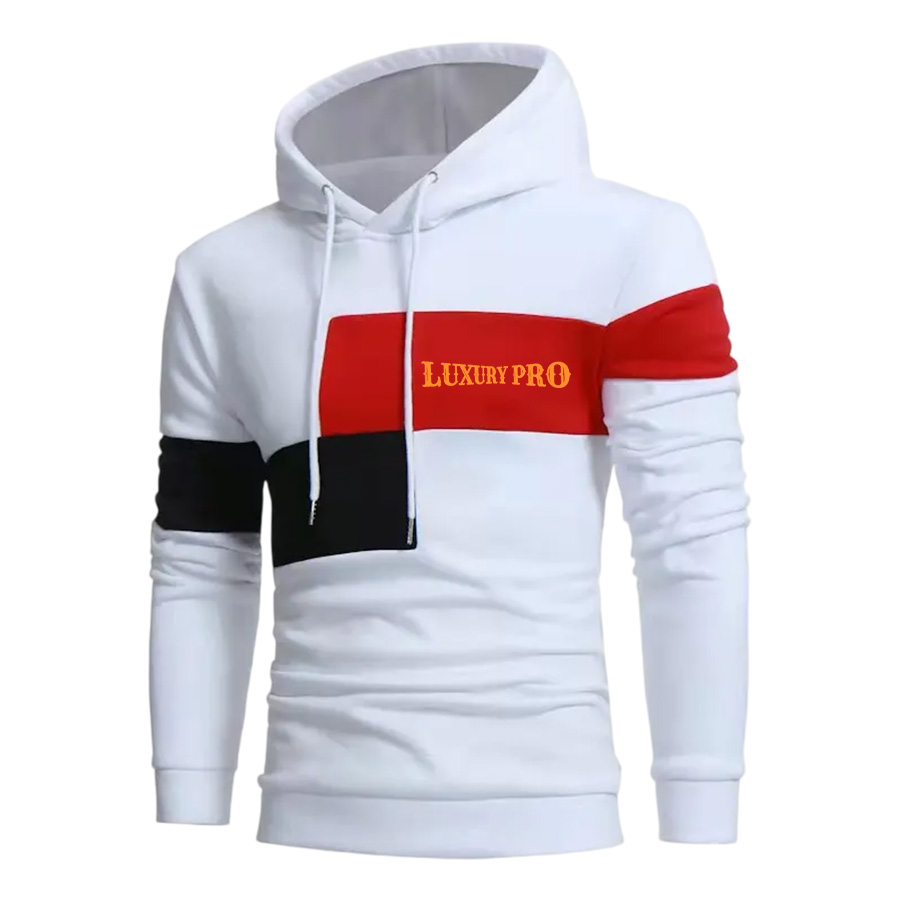 2D Color-Block Hooded Sweatshirt