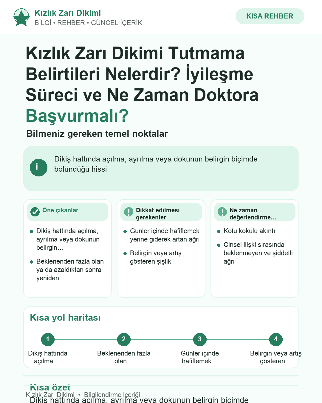 Kızlık Zarı Dikimi Tutmama Belirtileri Nelerdir? İyileşme Süreci ve Ne Zaman Doktora Başvurmalı?
