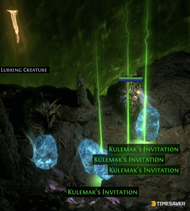 PoE2 Kulemak's Invitation drops on the ground in the Abyss — the key that opens the Vessel of Kulemak encounter